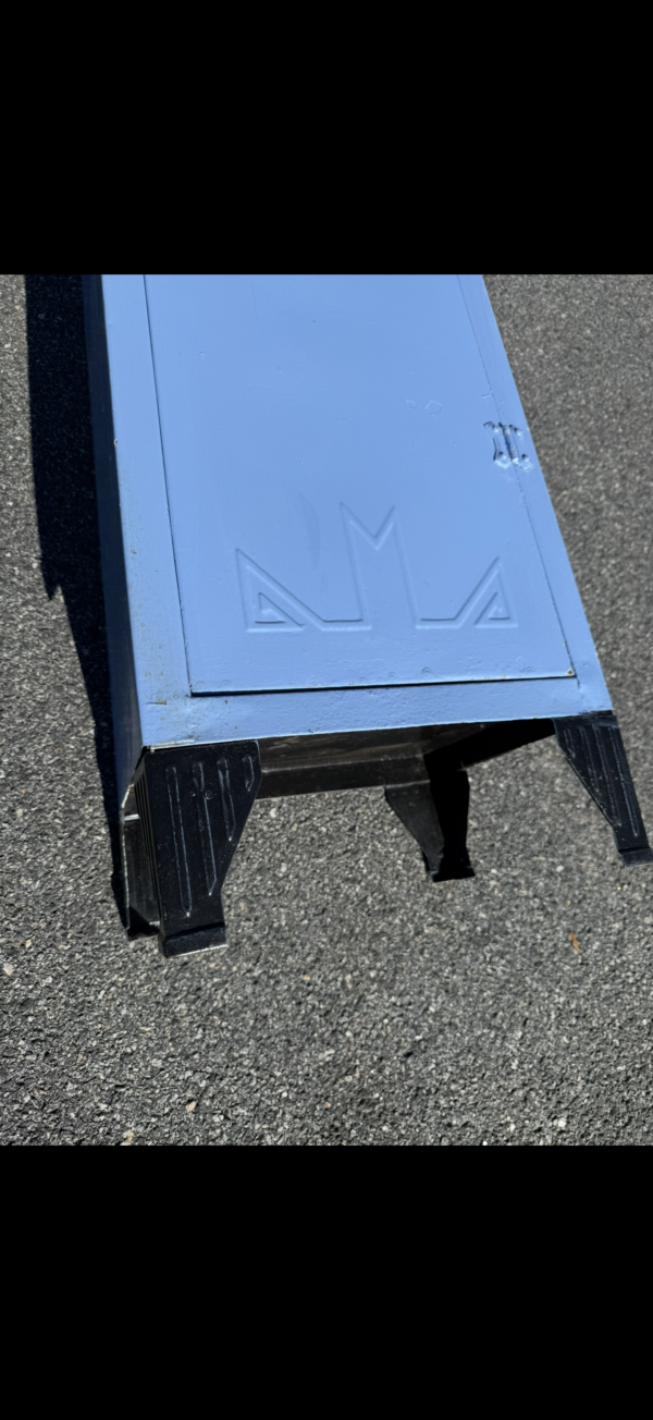 Vintage Blue Metal Cabinet with Adjustable Shelves - Image 22