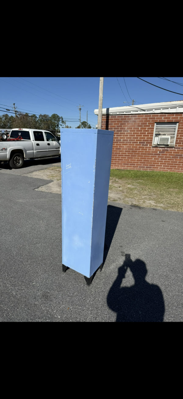 Vintage Blue Metal Cabinet with Adjustable Shelves - Image 26